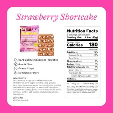 Belliwelli Soft Baked Probiotic Snack Bars | Gluten-Free, Dairy-Free, Vegan, Low-FODMAP | High-Fiber, Healthy & Tasty | Variety (8 Pack)