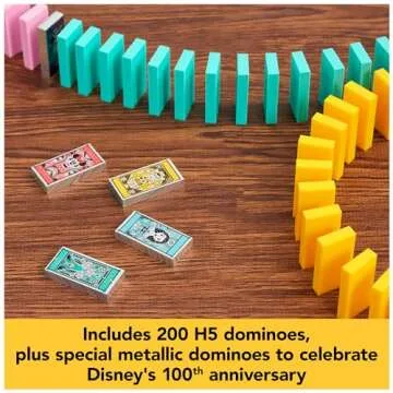 Spin Master Games Disney 100th Anniversary H5 Domino Creations 200 Dominoes & Accessories Domino Artist Lily Hevesh, Disney Gifts Dominoes Set for Adults & Kids Ages 5+