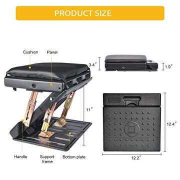 Adjustable Foot Rest for Under Desk at Work, Comfortable Footrest with 4-Level Height Adjustment, Ergonomic Leg Rest for Office Gaming Chair, Black Foot Stool with Removable Soft Pad