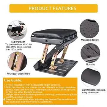 Adjustable Foot Rest with Massage Beads for Comfort