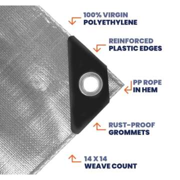 Tarpco Heavy Duty Waterproof Tarp - UV Resistant and Durable
