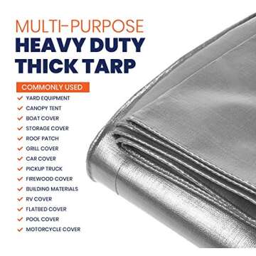 Tarpco Heavy Duty Waterproof Tarp - UV Resistant and Durable