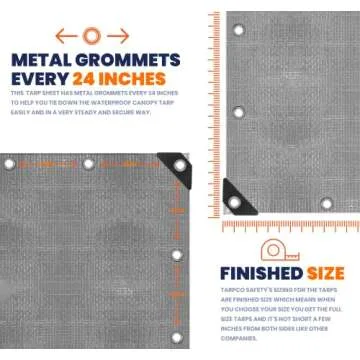 Tarpco Heavy Duty Waterproof Tarp - UV Resistant and Durable