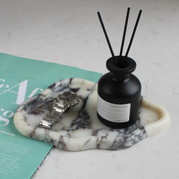 Calacatta Viola Marble Cloud Shape Tray, Trinket Dish, Ring Dish Key Tray Asethetic Home Décor, Gif...