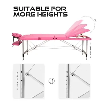 Careboda Massage Table Lightweight Massage Bed Portable Comfortable