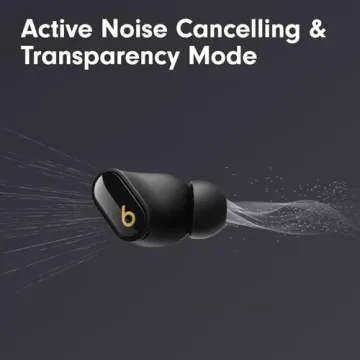 Beats Studio Buds + | True Wireless Noise Cancelling Earbuds, Enhanced Apple & Android Compatibility, Built-in Microphone, Sweat Resistant Bluetooth Headphones, Spatial Audio - Black/Gold