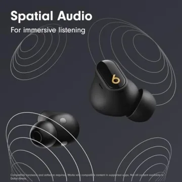 Beats Studio Buds + | True Wireless Noise Cancelling Earbuds, Enhanced Apple & Android Compatibility, Built-in Microphone, Sweat Resistant Bluetooth Headphones, Spatial Audio - Black/Gold