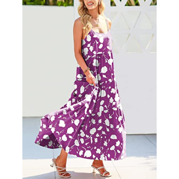 ANRABESS Summer Sundress - Flowy Boho Linen Maxi Dress