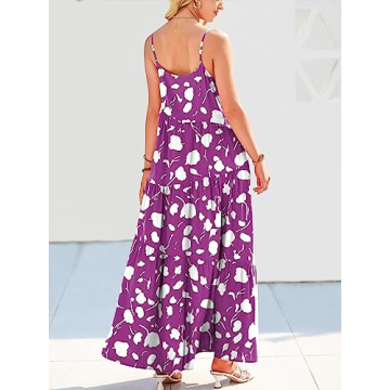 ANRABESS Summer Sundress - Flowy Boho Linen Maxi Dress