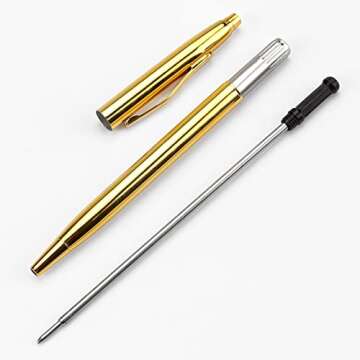 LONGKEY 3 Pack Gold Ballpoint Pens Great Gift for Any Occasion