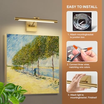 Elegant LED Swing Arm Wall Light for Artwork Display