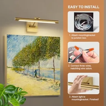 Elegant LED Swing Arm Wall Light for Artwork Display