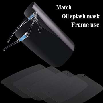 COLORCASA 6PCS Safety Face Shields All-Round Protection Cap with Clear Wide Visor Spitting Anti-Fog Lens, Lightweight Transparent Goggle Shield for Men Women