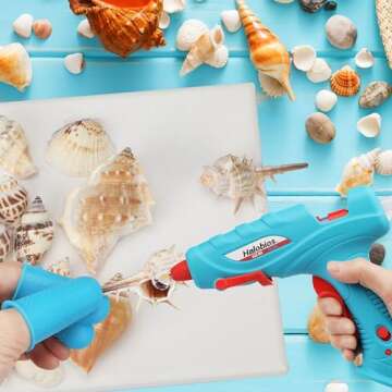 Halobios 40W Glue Gun,Hot Glue Gun with 30 Glue Sticks Glue Gun and Sticks Set, Hot Glue Gun for Hom...