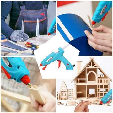 Halobios 40W Glue Gun,Hot Glue Gun with 30 Glue Sticks Glue Gun and Sticks Set, Hot Glue Gun for Home Repair Crafting DIY Arts