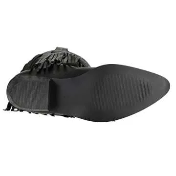 SheSole Women's Fringe Western Boots for Wide Calf Style