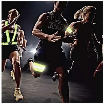 UNYNY 2 Pack Running Reflective Vest Gear 4 Pcs Reflective Bands High Visibility Adjustable Safety Vest for Night Cycling,Running,Hiking, Jogging,Dog Walking