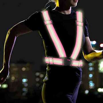UNYNY 2 Pack Running Reflective Vest Gear 4 Pcs Reflective Bands High Visibility Adjustable Safety Vest for Night Cycling,Running,Hiking, Jogging,Dog Walking