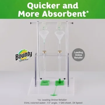 Bounty Quick Size Paper Towels, White, 8 Family Rolls - Top Absorbency