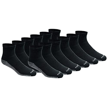 Dickies Men's Dri-Tech Moisture Control Quarter Socks - 12 Pair Pack