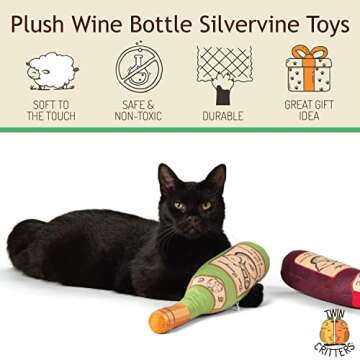 TWINCRITTERS KittiLush 2-Pack Organic Silvervine Catnip Substitute Toys for Cats & Kittens | 100% Al...