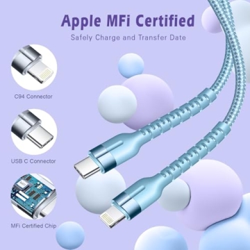 Exeric Lightning Charging Cable Fast Charging 3-Pack 3ft