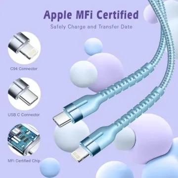 Exeric Lightning Charging Cable Fast Charging 3-Pack 3ft