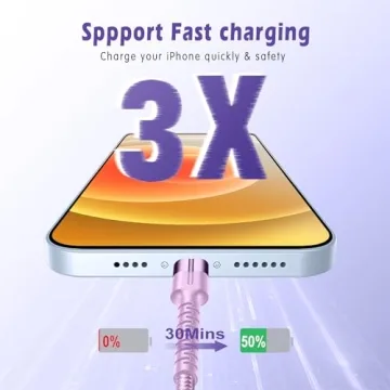 Exeric Lightning Charging Cable Fast Charging 3-Pack 3ft