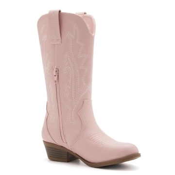 Kids Embroidered Cowboy Boots Stylish Comfortable Riding Shoes