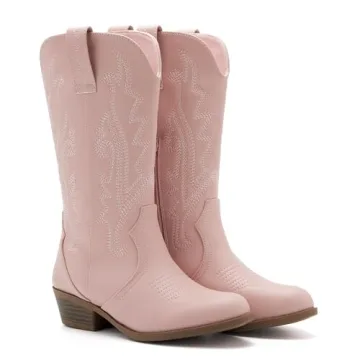 Kids Embroidered Cowboy Boots Stylish Comfortable Riding Shoes