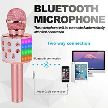 Niskite Karaoke Microphone for Kids Toys,4 5 Year Old Girl Birthday Gifts,6 7 8 Year Old Girl Gifts,...