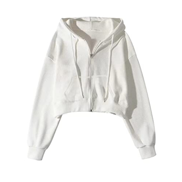 Gihuo Women’s Waffle Knit Hoodie Long Sleeve Cropped Sweatshirts Hooded Zip Up Fashion Jacket with...