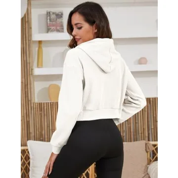 Gihuo Women’s Stylish Waffle Cropped Hoodie Jacket