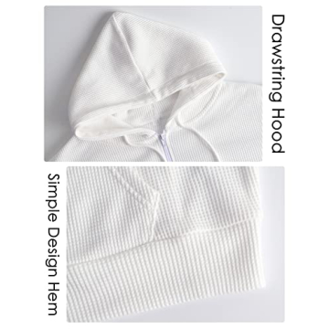 Gihuo Women’s Stylish Waffle Cropped Hoodie Jacket