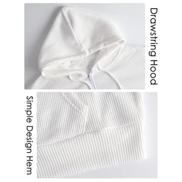 Gihuo Women’s Stylish Waffle Cropped Hoodie Jacket