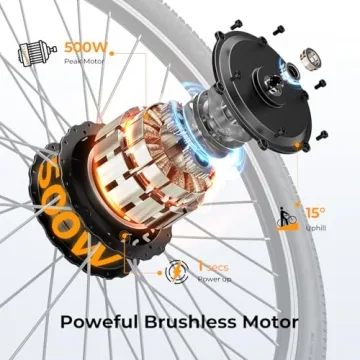 Jasion EB5 Electric Bike 500W Motor 40Mile Range 7Speed