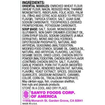 Sapporo Ichiban Ramen Artificially Flavored Tonkotsu, 18.5 Ounce, 30 packs of noodles (5x6).