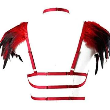 Stunning Strappy Feather Body Harness for Women