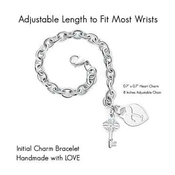 TONY & SANDY Initial Charm Bracelets for Teen Girls - Perfect Keepsake Jewelry Gift