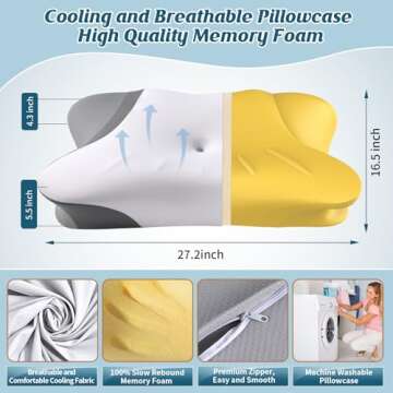 Ergonomic Cervical Pillow for Neck Pain Relief and Support