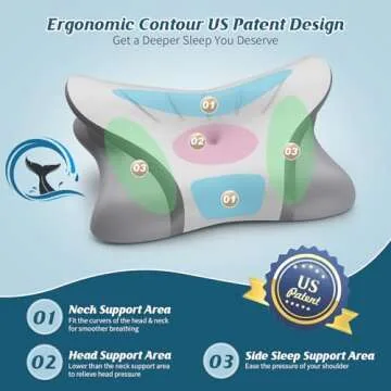 Ergonomic Cervical Pillow for Neck Pain Relief and Support