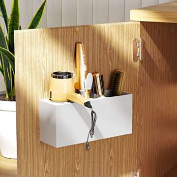NIUBEE Wall Mount Hair Styling Tool Organizer - Bathroom Cabinet Holder for Blow Dryers, Flat Irons,...