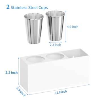 NIUBEE Wall Mount Hair Styling Tool Organizer - Bathroom Cabinet Holder for Blow Dryers, Flat Irons, Curling Irons - White