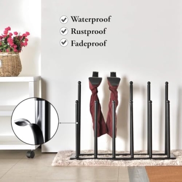 MyGift Sturdy Metal Boot Rack for Tall Boots Storage