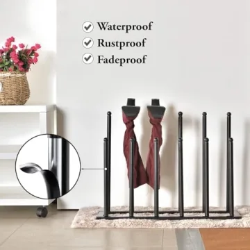 MyGift Sturdy Metal Boot Rack for Tall Boots Storage