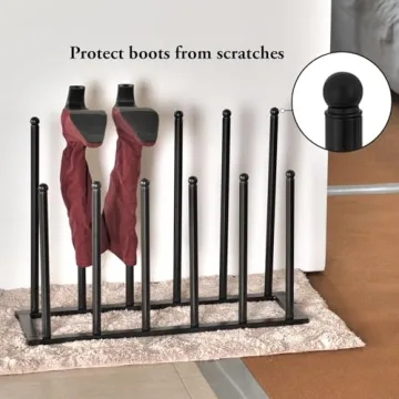 MyGift Sturdy Metal Boot Rack for Tall Boots Storage