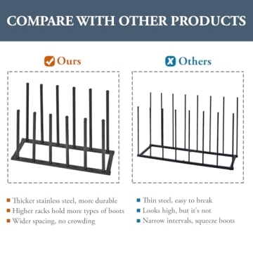 MyGift Sturdy Metal Boot Rack for Tall Boots Storage