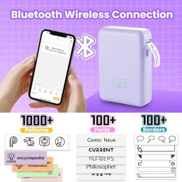 Vretti Portable Bluetooth Label Maker for Home, Office, and Crafts
