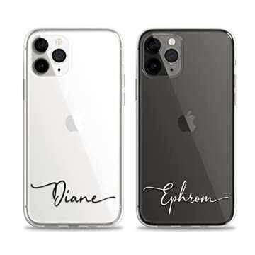 CaseCharming Clear Phone Case for iPhone 16 15 14 13 12 Pro Plus Max mini Personalized Custom Name Transparent Cover