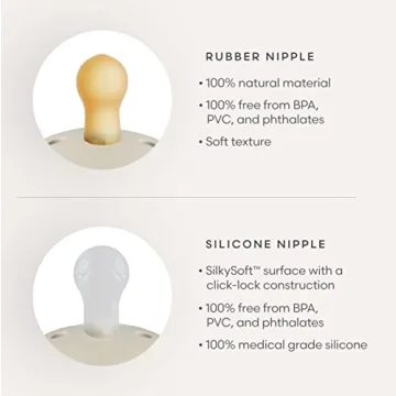 FRIGG Daisy Natural Rubber Baby Pacifier | Made in Denmark | BPA-Free (Blush/Cream, 0-6 Months) 2-Pack